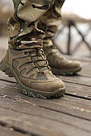 Мужские летние тактические кроссовки хаки кожаные легкие военные кроссовки ВСУ