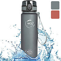 Спортивная бутылка для воды WCG 1 л BPA Free фляга для спорта Серый