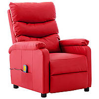 КОМФОРТНЕ масажне крісло з екошкіри червоного кольору