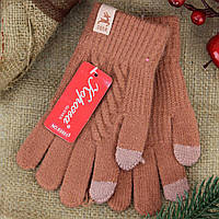 Сенсорные шерстяные перчатки детские 9-12 лет осенние-зимние с начесом