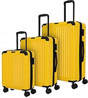 Жовтий багажний набір Travelite Cruise L/M/S HARD