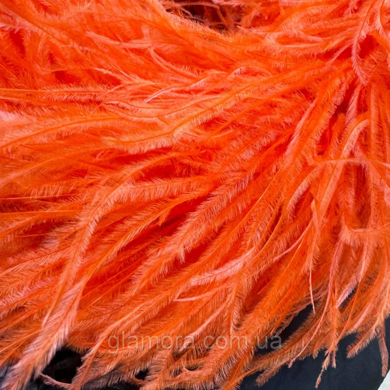 Страусове боа De'Lux TM "Glamora", шестишарове, колір Old Orange, 1 м (004)