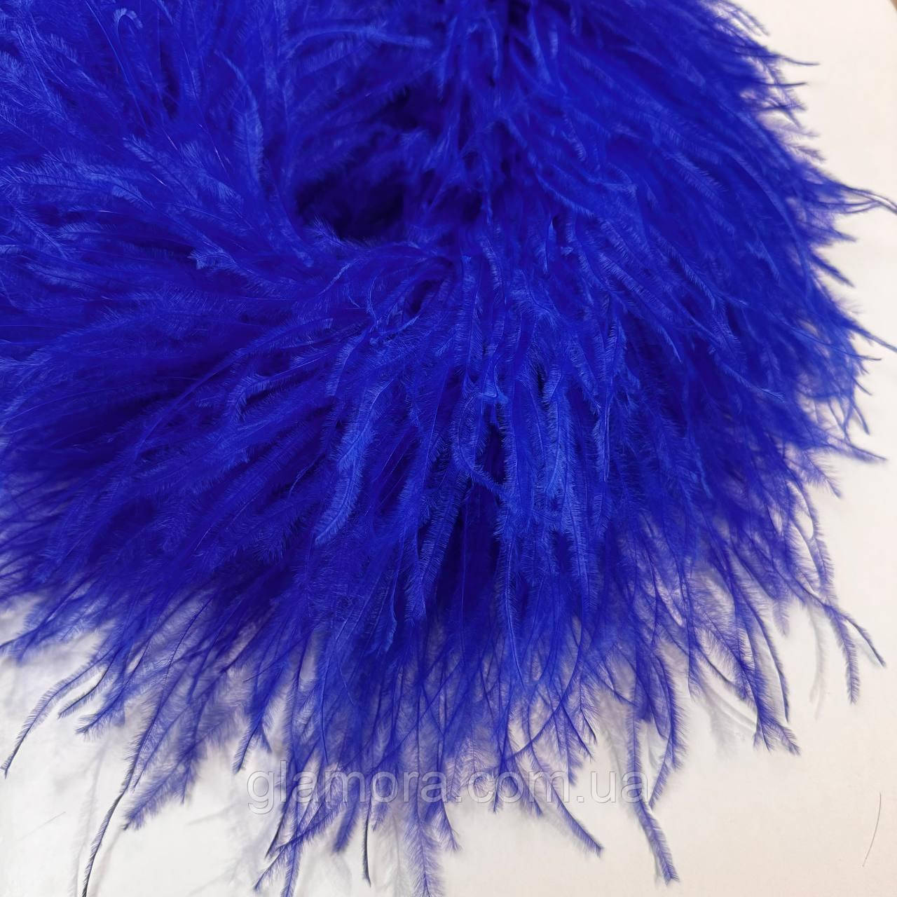 Страусове боа De'Lux TM "Glamora", двошарове, колір Royal Blue, 1 м