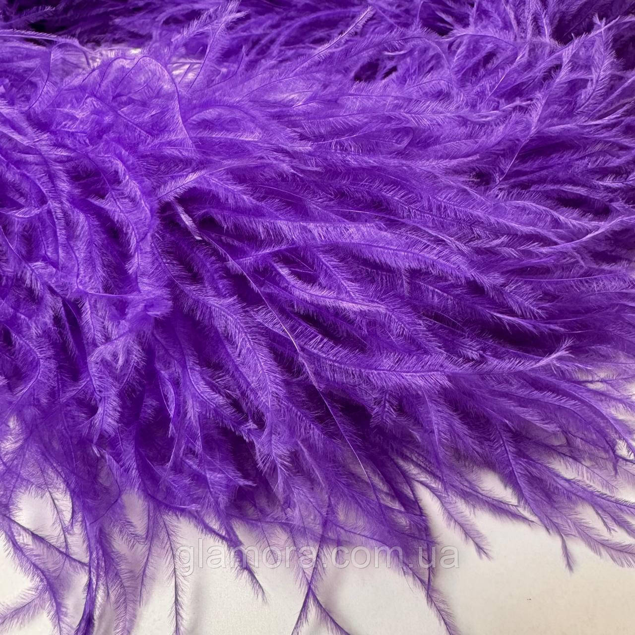 Страусове боа De'Lux TM "Glamora", шестишарове, колір Purple (011), 1 м