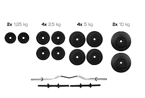 Штанга + гантелі набір strong 60 кг