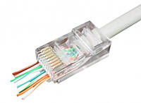 Конектор комп'ютерний RJ-45 (8P8C), з наскрізним отвором (KD-PG8032-C5e)