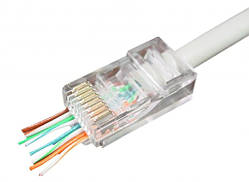 Конектор комп'ютерний RJ-45 (8P8C), з наскрізним отвором (KD-PG8032-C5e)