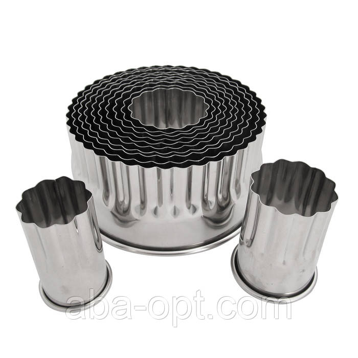 Вирубки нержавіючі для печива рифлені краї (набір 12 шт), фото 1