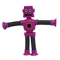 Детская игрушка антистресс Робот с гибкими телескопическими лапами Bambi ZB-60 с подсветкой Violet, Vse-detyam