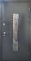 Двери входные Ваш Вид Металл/МДФ Антрацит Адель 4 ковка стеклопакет 850,950х2040х70 Левое/Правое