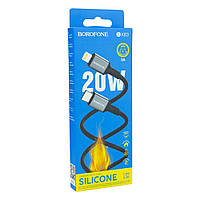 Кабель USB Borofone BX83 IP PD 20W/3A Silicone Type-C to Lightning Цвет Чёрный