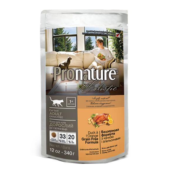 Pronature Holistic 0.34 кг (Пронатюр холістік) з качкою і апельсинами сухий холістік корм без злаків для котів