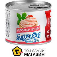 Консервы Super Cat Паштет консервированный для взрослых кошек с говядиной 200 г