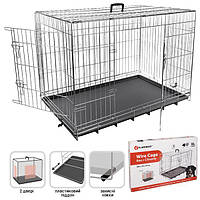 Flamingo Wire Cage ФЛАМИНГО клетка для собак, двухдверная, с ручкой и выдвижным поддоном 109х70х76 см