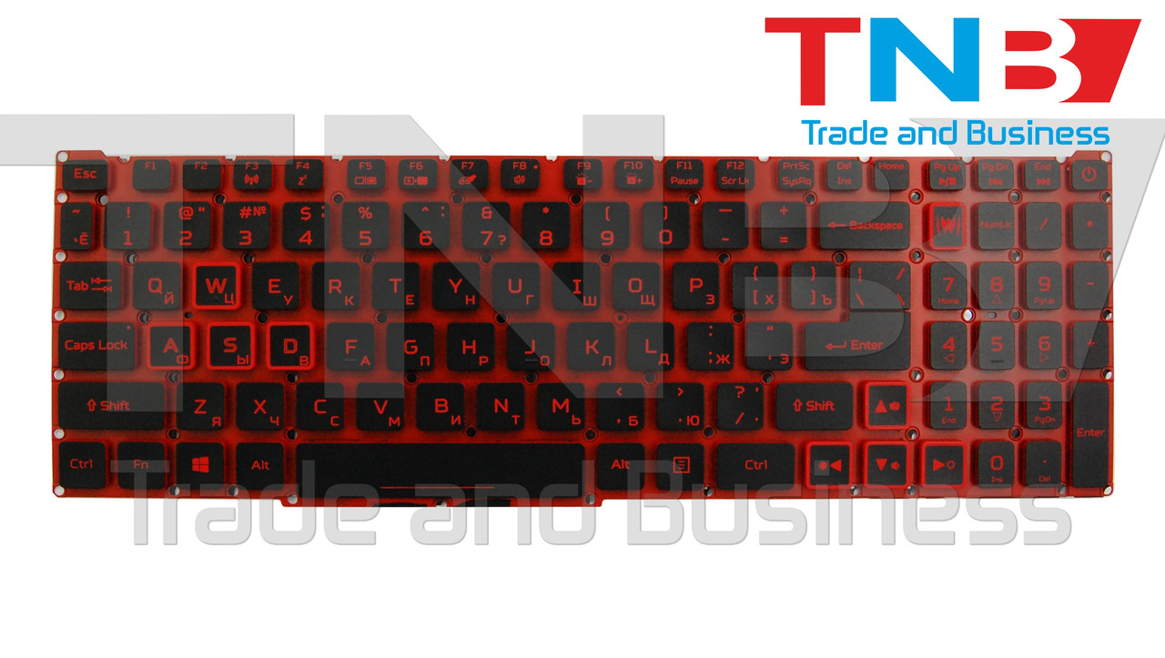 Клавіатура ACER Aspire Nitro 5 AN515-56 AN517-41 AN517-55 AN517-54 Черная с красной подсветкой RUUS