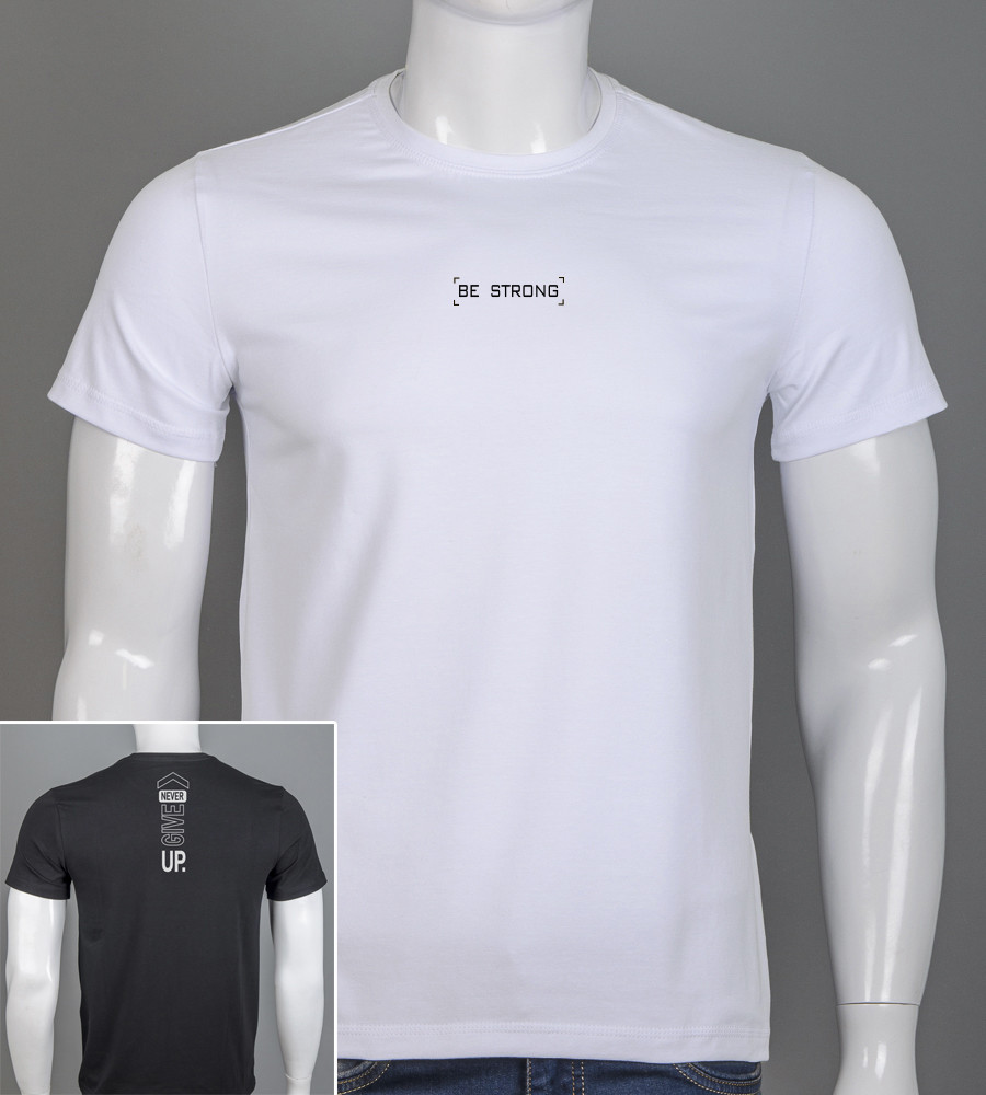 Футболка чоловіча Be Strong 2402м (Уп.4шт M-XXL), Білий