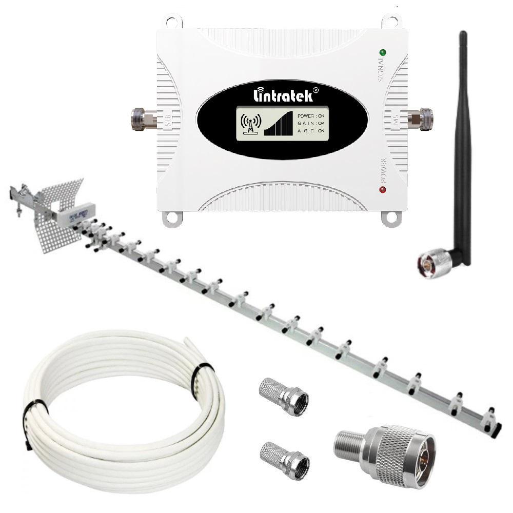 Репітер підсилювач мобільного зв'язку інтернету Lintratek KW16L-WCDMA-PRO 3G 2100 МГц з AGC АРП (20/I дБі), фото 1
