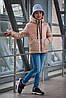 Куртка демісезонна на дівчинку "Монклер" бежева 134, фото 4