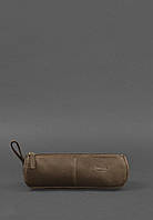 Кожаный пенал-несессер (футляр для очков) 4.0 Темно-коричневый Crazy Horse BlankNote GS, код: 8131786