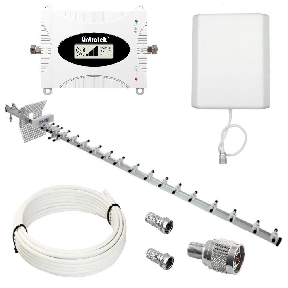 Репітер підсилювач мобільного зв'язку інтернету Lintratek KW16L-WCDMA-PRO 3G 2100 МГц з AGC АРП (20/8 дБі), фото 1
