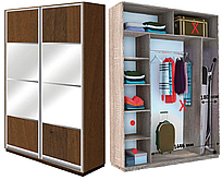Містка шафа-купе для одягу зі штангою, полицями та місцем для дошки ВНГ 206 2000х600х2200/2400 ДОМ