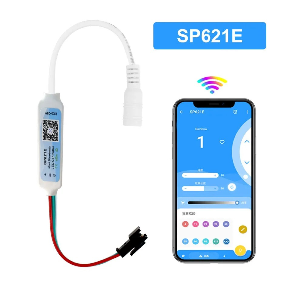 SPI smart контролер  Bluetooth SP621E DC5-24V. Для адресної стрічки RGB/RGBW WS2811, WS2812, SK6812 1903
