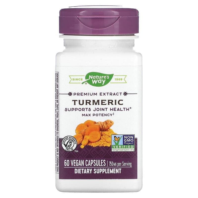 Екстракт куркуми Nature's Way "Turmeric Premium Extract" 750 мг (60 веганських капсул)