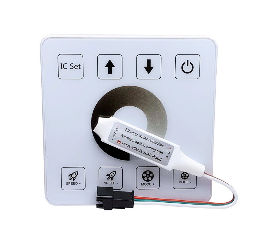 Smart радіо контролер  RUN RF-Touch panel DC12-24V. Для одноколірної адресної стрічки біжуча хвиля