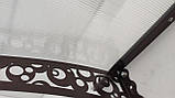 Готовий збірний навіс (дашок) над дверима Dash'Ok 3,05x1 м Style, темно-сірий, моноліт 4 мм, прозорий, фото 9