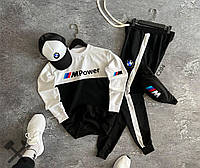 Комплект мужской спортивный BMW Motorsport весна осень/Кофта штаны кепка бананка трикотаж двунитка / Качество