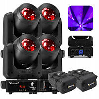 4x LED Moving Head Cobra 100H 100W Prism DJ Party + 2x футляр