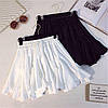 Чорна жіноча міні спідниця з воланами та поясом на резинці з м'якої віскози розміру 42/46, фото 9