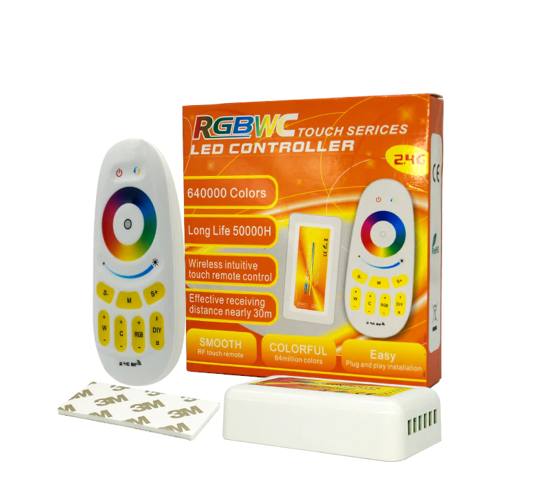 RGBWC 2.4G контролер і сенсорний пульт  Touch Screen 12-24v 30 А 360 Вт для мультиколірної світлодіодної стрічки