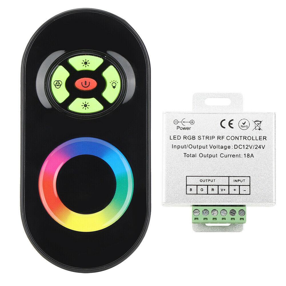 RGB контролер  Touch RF 18A 216w (18а 216вт) 12-24 V для багатобарвної світлодіодної стрічки Чорний