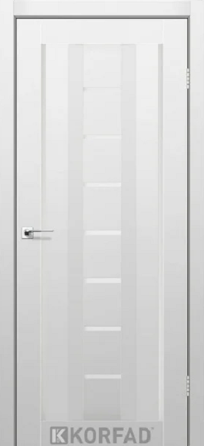 Двері міжкімнатні KORFAD Aliano AL-04 магнолія Super PET (скло сатин), фото 1