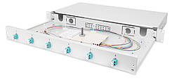 Оптична панель DIGITUS 19' 1U, 6xLC duplex, incl, Splice Cass, OM3 Color Pigtails, Adapter (DN-96330/3)
