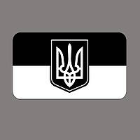 Шеврон флаг и тризуб Украины черно-белый Шевроны на заказ Шеврон нашивка на липучке ВСУ (AN-12-231-3)