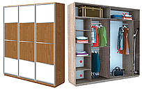 Довга шафа купе в коридор, спальню, передпокій для одягу 2400х600х2200/2400 ВГ 246 з місцем для дошки ДОМ
