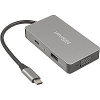 USB-хаб HiSmart USB Type-C - 2x HDMI, 1x VGA, 1x USB Type-A, 1x USB Type-C PD60W