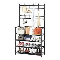 Напольная вешалка-стойка для одежды RIAS New Simple Floor Clothes Rack 151x60x30см Black UC, код: 8137200