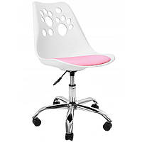Кресло офисное компьютерное Bonro B-881 рабочее для компьютера офиса дома Бело-розовый