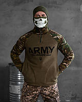 Тактическая флисовая кофта ARMY койот,военная мужская армейская флиска койот зсу