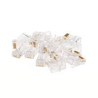 Конектор RJ45 Atcom (14373) 8p8c, 23-24 AWG (0,57-0,50 мм), Cat.6, 100 шт.