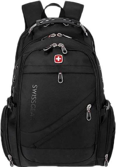 Універсальний рюкзак міський Swissgear 8810 Чорний Рюкзак з аудіо подовжувачами та USB, фото 1