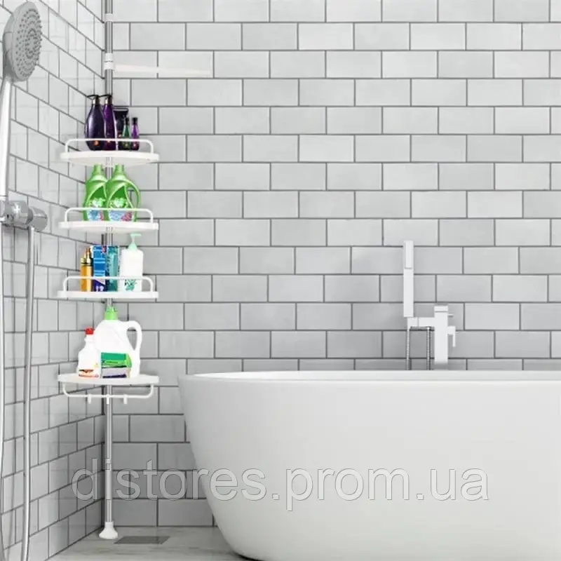 Стойка с полками для ванной комнаты RIAS Multi Corner Shelf угловая 2.6 м White (3_01685) DI, код: 7889637 - фото 3 - id-p2130517278