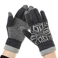 Перчатки для сенсорных экранов ArmorStandart Touch Gloves Snowflake с орнаментом light grey (ARM59995)