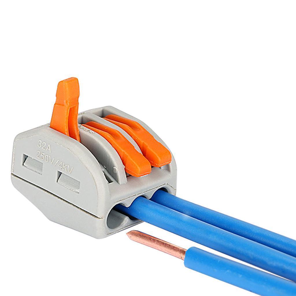 Клемна колодка самозатискна аналог WAGO. Клемa швидкого монтажу 3pin. 32 А 250 V. 0,08-2,5 (4,0) мм2