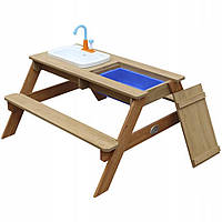 Столик для пікніка AXI Emily з лавкою та краном, умивальником і контейнерами для