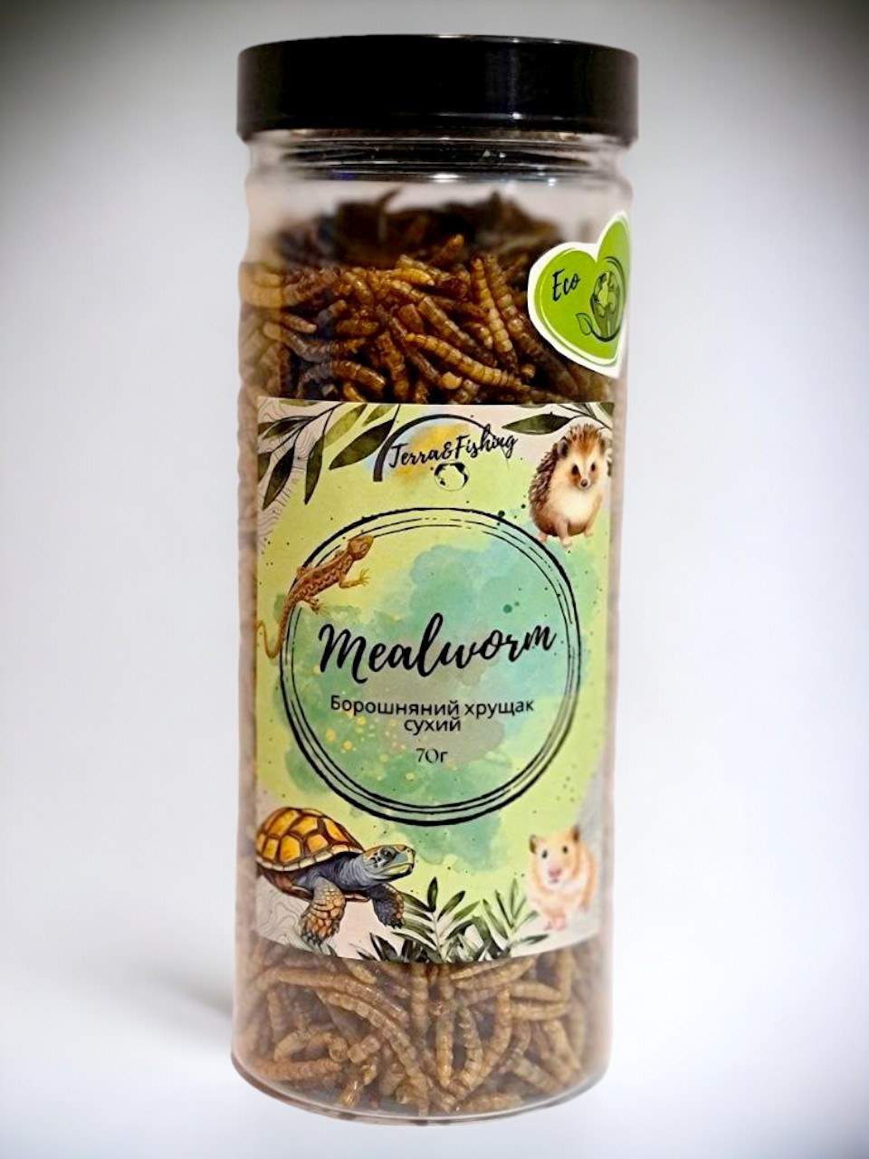 Сухі личинки борошняного черв'яка "MealWorm".  Корм для їжаків, щурів, птахів, гризунів, рептилій 500мл/70г