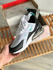 Чоловічі кросівки Nike Air Max 270 Flyknit White/Black/Blue AH8050-001, фото 4